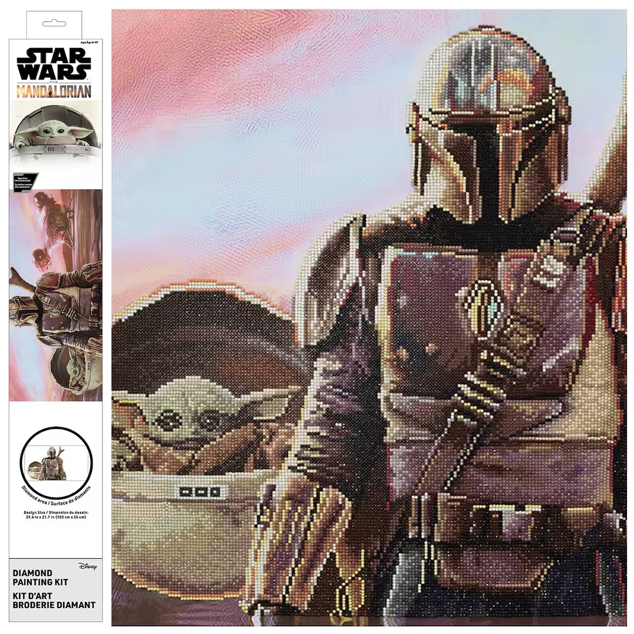 Diamond Dotz The Mandalorian Star Wars Diamond Painting Kits for Adults - Diamond Art Kits a Relaxing Creative Craft Kit with Dotz Gems 39.4x21.6